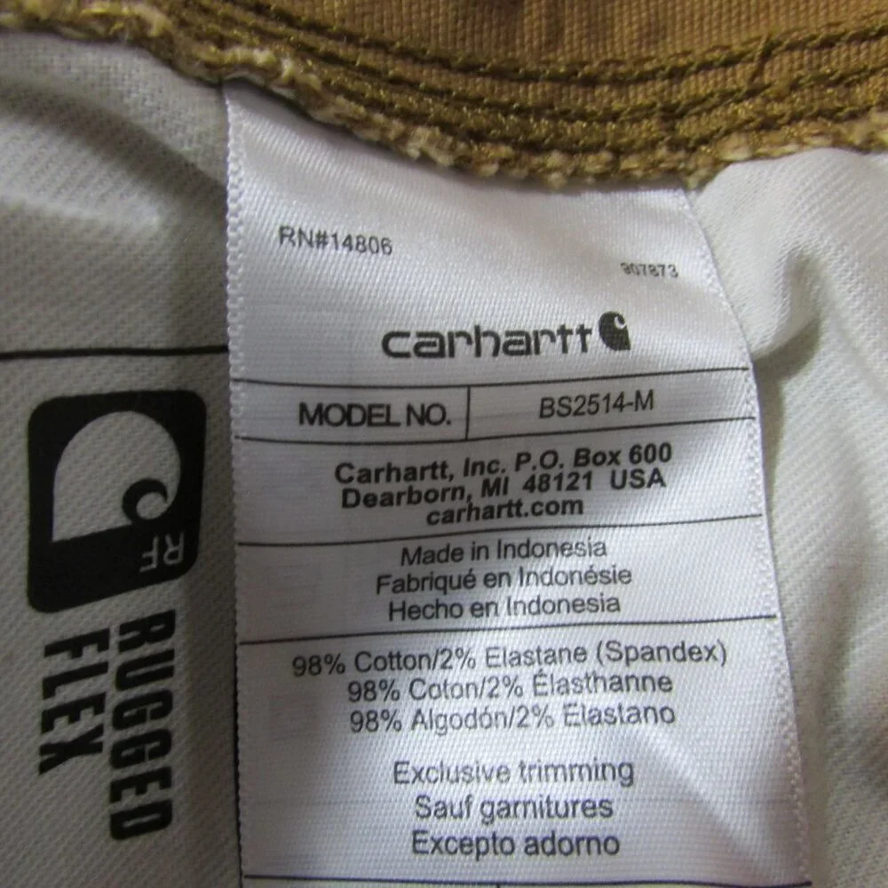 Carhartt Men's Rugged Flex Relaxed Fit Canvas Work Shorts Hickory BS2514
